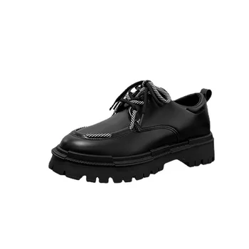 Fujeak/ Удобни Мъжки Обувки В Корейски Стил, Бизнес Ежедневни Сватбени Лоферы От Кожата На Дебела Подметка, Мъжки Кожени Обувки, Нескользящая