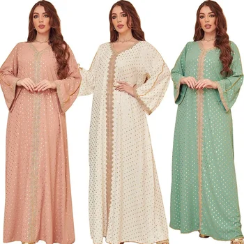 Ислямът Абайя Рокля Дубай Абайя за Жени Турските мюсюлмани Женствена рокля от Плътен Цвят Ейд Рамадан Женствена рокля