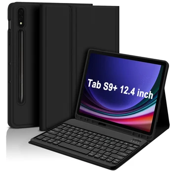 За Samsung Galaxy Tab S9 Plus 12,4-инчов Калъф-клавиатура 2023 с Притежателя на S Pen S9 + Свалящ Безжична Клавиатура Bluetooth