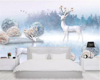 Beibehang Потребителски фотообои стенопис модерен минималистичен перлено бял абстрактен пейзаж на лос ТЕЛЕВИЗИЯ фон на стените, 3D тапети behang