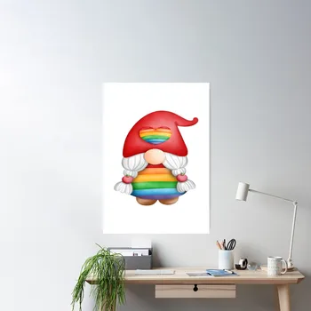 Гордостта на месец gnome. Вектор, примерен плакат, Художествена картина за дома, Живопис без рамка