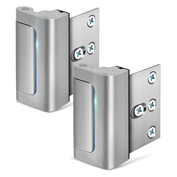 Сигурна система за заключване на вратите, защитени от деца, автоматично заключване на вратите с 3-инчов с акцент (сребро-2 пакета)