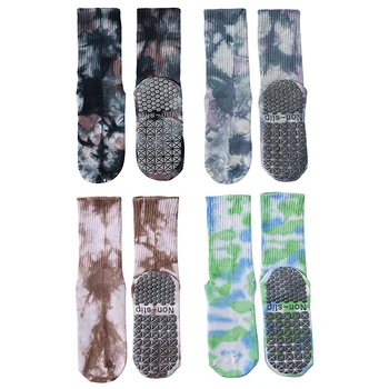 Дамски чорапи за йога, памучни, силиконови, нескользящие, висококачествени чорапи за пилатес, ефективно абсорбират потта