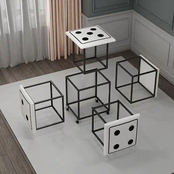 Многофункционален стол за игра на куб на Рубик, креативна комбинация от зарчета, столче за подпори, столче за домакински почистване на обувки 5 в 1, Кратък