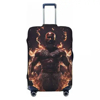Черни Прахозащитен Калъфи за багаж с принтом Elemental God Of Fire, Гъвкави Водоустойчиви 18-32-цолови Калъфи за куфара, Аксесоари за пътуване