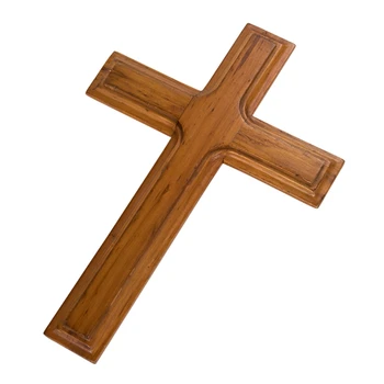 Wooden за кръстоносните бижута Христос, с монтиран на стената масичка за кръст за домашно олтара, параклиси, църковните украшения, християнски ваучър за подарък на совалка