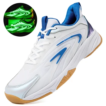 Мъжки светещите обувки за тенис за практикуване на тенис на маса на открито, Спортни обувки за тренировки, Дишащи обувки за бадминтон, волейбол, Дамски обувки за тенис на маса