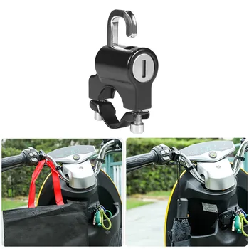 Универсален заключване за мотоциклетни каски, противоугонный заключване за каска, метален 22 мм-26 мм, черен, с комплект от 2 ключа