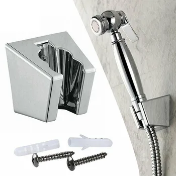 Държач на накрайник за душ с Регулируема Дюза за притежателя на тръбата на душа в Банята Хром Монтиране на Стена Сребро ABS-лампа за баня
