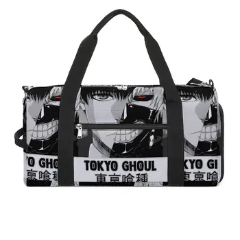 Спортна чанта Tokyo Ghoul, Никога на никого не се доверявайте Прекалено силно, Водоустойчиви спортни чанти, Голяма пътна чанта за тренировки, Забавна чанта за фитнес за мъже