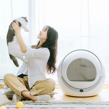 Приложение с управление по Wi-Fi, интелигентна самоочистка за големи котки, напълно затворен тоалетна smart Cat box, автоматично