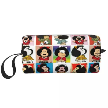 Козметични чанти Kawaii Mafalda от картун Аниме Косметичка голям капацитет Стилна пътна чанта за съхранение в чантата си
