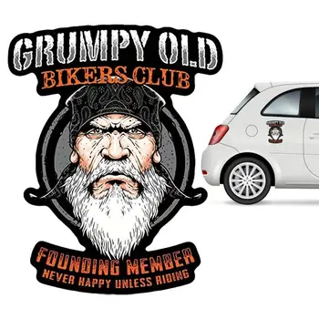 Етикети Grumpy Old Man Конник, стикер на прозореца мотоциклет, стикер на панела, за украса на предното и задното стъкло на колата стикер на предното стъкло за