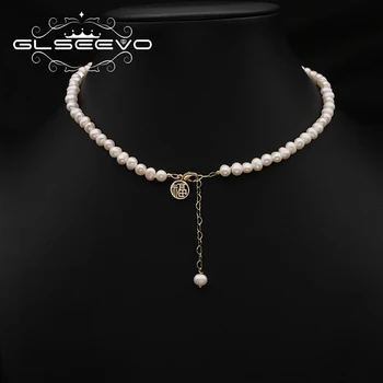 GLSEEVO Натурален Таитянски перли, колиета с дълга верига За жени, шинуазри, Щастливи, Щастливи, Здрави, Луксозни Орнаменти