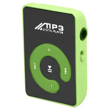 RISE-Mini Mirror Клип Поддръжка за USB Digital Mp3 плейър 8 GB SD TF карта Зелен