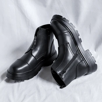 Мъжки кожени водоустойчив ботильоны Chukka дантела, оксфордские модела обувки, ежедневни бизнес работна ежедневни обувки за мъже