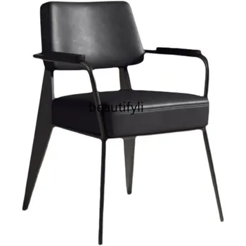 Компютърен стол е Просто модерно стол с подлакътник на Облегалката на конферентни столове за Офис стол в индустриален стил Кожени мебели