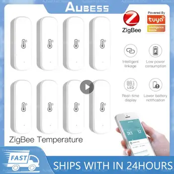 AUBESS Sasha ZigBee 3.0 Сензор за температура и Влажност на въздуха Стаен термометър За Алекса Google Home Чрез приложение Smart Life Управление