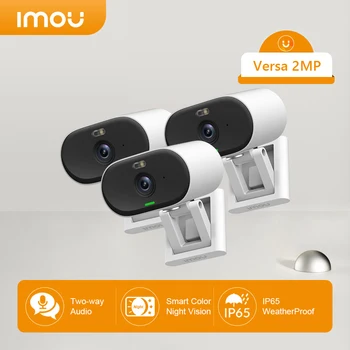 Imou 3шт Versa 2-Мегапикселова камера, Wifi-камера за наблюдение за откриване на хора в и извън помещения, Цветна камера за нощно виждане, защитен от атмосферни влияния IP65 IP камера