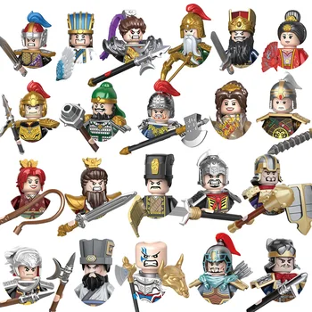 20 бр/лот Исторически герои на периода на Трите Царства Фигурки на древните военни Войници Мини-модел на въоръжение Градивен елемент на Детска играчка