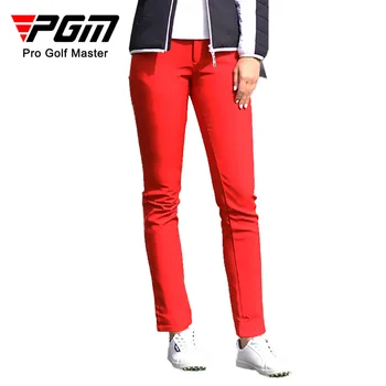 Панталони за голф Pgm Есенно-зимни плюшени дамски дълги панталони, спортни панталони с висока еластичност, аксесоари за голф