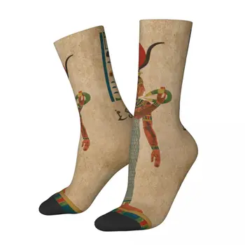 Честит Забавни Мъжки Компресия Чорапи Hathor Goddesses Of Egypt В Ретро стил Харадзюку, Египетската култура, Хип-Хоп Новост, Безшевни Экипажный Чорап