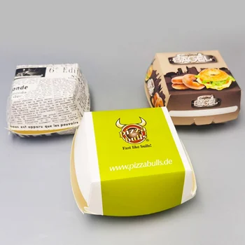 Индивидуален продукт, произведен по поръчка еднократна хранително-вкусовата картон, опаковки за сандвичи, хартиена кутия за бургери