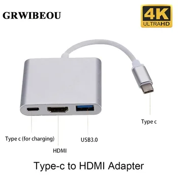 GRWIBEOU USB 3.1 Хъб Type C-HDMI-Съвместим конвертор 4K с подкрепата на Samsung Декс mode USB-C Док-станция с PD за MacBook Pro/Air