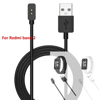 Нов 1 М USB Кабел За Зареждане на Смарт Часа Redmi band 2 Аксесоари За Умен Часа 2-Пинов Докинг Зарядно Устройство Кабел-Адаптер за Док-Станция, Черно-Бял Цвят