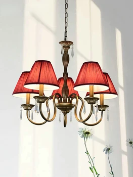 Френска простота, Ретро Полилей за трапезария, Желязо лампа в американския селски стил, творчески осветителни тела за хол, спалня