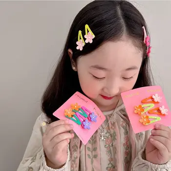 Комплект детски игли от смола, 4 бр./компл., пластмасови щипки за момичета ярки цветове, детски щипки за коса, прическа