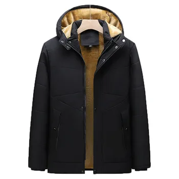 Нова мода За мъже, зимни градинска ежедневни Ветрозащитная яке, водене жив топлина, палта, мъжко облекло, Черно Подвижна качулка, плюс кадифе яке