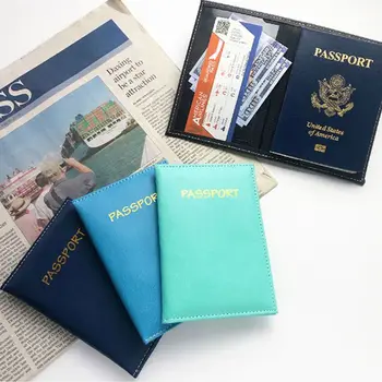 Държач за регистрация, на притежателя за самолетен билет, притежател на паспорт от изкуствена кожа, Аксесоари за пътуване, защитен калъф за паспорт, калъф за карти от изкуствена кожа