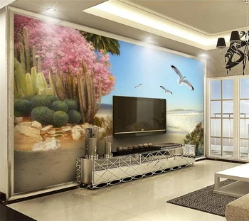 wellyu Тапети по поръчка papel de parede 3D крайбрежните тропически растения, цветя и птици фон стенни живопис стенни тапети
