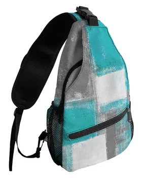 Маслена живопис, абстрактни геометрични аквамариновые отличителни чанти за жени, мъже, водоустойчиви торбички-незабавни посланици, пътна спортна чанта през рамо с едно рамо