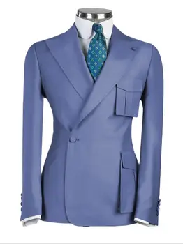 2023 най-Новият Луксозен костюм За мъже Сватбени рокли Дизайнерски дрехи Приталенная 2 броя Дрехи Fomal Костюми в бизнес стил
