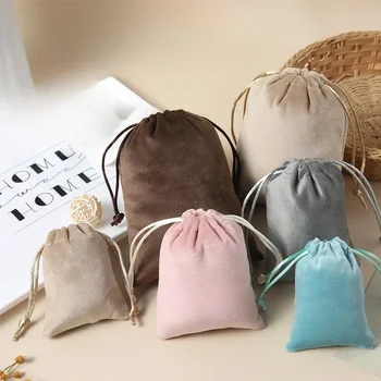 Мека и гладка кадифе на тъканта, чанта за съхранение на съвсем малък, малка тъканта, чанта, копринена на допир, приятна на допир байковая опаковъчна чанта