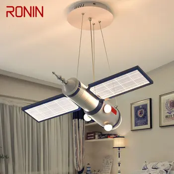 Окачен Лампа RONIN Children ' s Spaceship LED Creative Fashion Cartoon Light За Детска Стая, Детска Градина С Потъмняване Дистанционно Управление