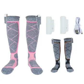 Дамски чорапи с подгряване, 2200 mah, Акумулаторна Чорапи с електрически нагревател, Чорапи ястия за краката Унисекс С 3 нива за