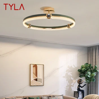 Тавана лампа TYLA с винтажным хрустальным пръстен, модерен, креативен лампа, Луксозни led осветителни тела за дома.