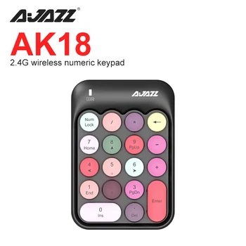 AJazz AK18 Универсална Цифрова Клавиатура 18 Клавиши Мини Цифрова Клавиатура 5,0 Bluetooth Безжична 2,4 G USB за Лаптоп, Настолен КОМПЮТЪР