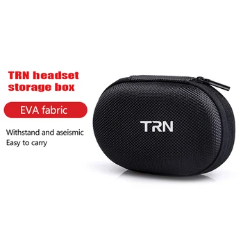 За TRN Pag Мини преносима чанта за слушалки от плат Оксфорд ЕВА, кабел за пренос на данни, чанта за слушалки с Bluetooth, защита от падане, чанта за съхранение на слушалки, кутия