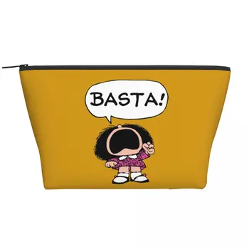 Изработена по поръчка Чанта за тоалетни принадлежности Mafalda Баста Women Quino Argentina Cartoon Cosmetic Makeup Organizer Lady Beauty Storage Dopp Box Kit