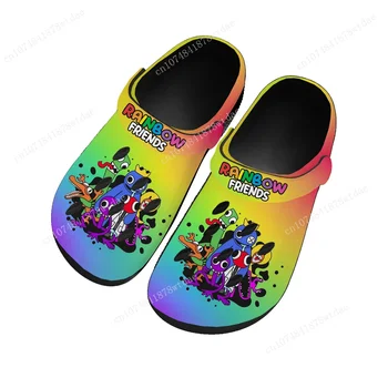 Домашни сабо Rainbow Friends игра с анимационни игра Мъжки, Дамски и юношеските непромокаеми обувки по поръчка, модни градински плажни чехли с дупки, сандали
