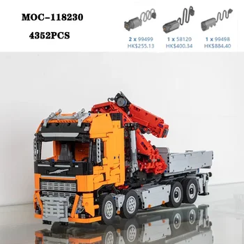 Класически MOC-118230 Градивен елемент 8x6 Кран-Манипулатор Камион В Събирането на 4352ШТ Модел Играчки-Пъзели За Възрастни и Деца в Подарък