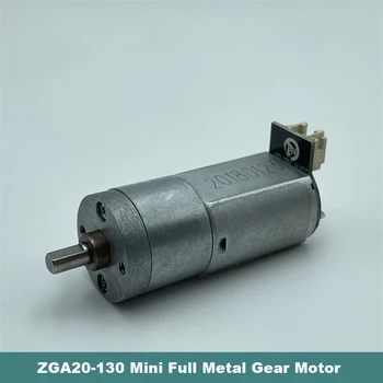 ZGA20-130 Мини 20 mm, Мотор-редуктор Микро една седалка, всички метални Мотор-редуктор Dc 3V 5V 6V 420 об./мин. Бавна Скорост на Голям Въртящ Момент, направи си САМ Играчка Робот Умен Автомобил