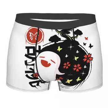Произведено по поръчка на бельо Hu Tao Светия Genshin Impact, мъжки боксови гащи от аниме игри, шорти, колан, Меки долни гащи за мъже