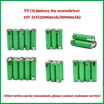 Връзка серия 12V-21V Отделението блок VTC6 US18650VTC6 (3000 mah-6000 mah) Батерия 30A за батерии на Винтоверти 18 В По Индивидуална заявка