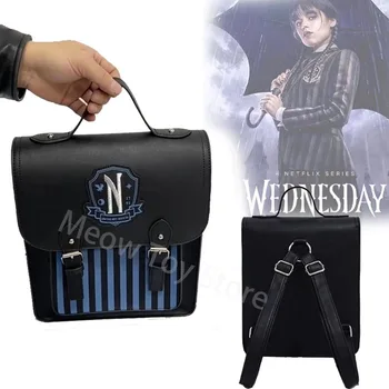 2023 Wednesday Раница Addams, училищна чанта за колеж Nevermore, Wednesday Чанта за cosplay, чанта-месинджър за деца, подарък от феновете си