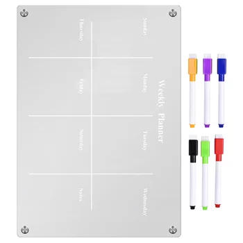 Стикер на магнитна прозрачна дъска с напомняне за планиране на хладилника, списък чинии за хладилник, Акрилна Прозрачна заготовка за отчетите